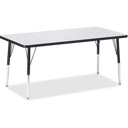 Jonti-Craft TABLE, RECTANGLE, 30X60, GY/BK JNT6408JCA180
